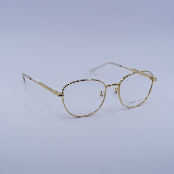 Bottega Veneta BV1044O 002 Eyeglasses Gold 53mm Round Frame - Picture 1 of 10